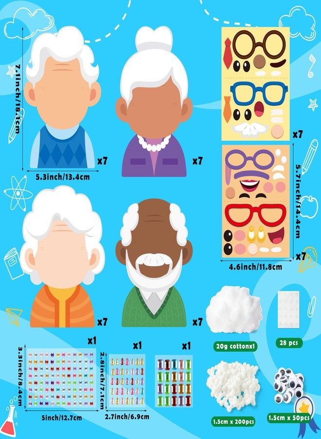 BeYumi 100 Days Grandparents Carft - 28Pcs 100th Day of School Grandparents DIY Craft Kit for Kids Make Your Own Old Lady Grandpa Stickers Game School Classroom Art Activity Party Favor Decor Supplies - Image 2